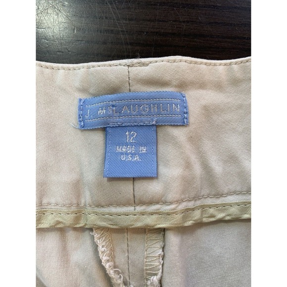 J McLaughlin Pants Women's 12 Cotton‎ Stretch Cropped Chino Khaki Stretch Preppy - Picture 3 of 11